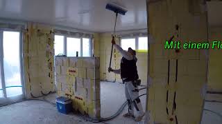 Knauf Rotband Beto M - the fastest gypsum plaster in the world w. PFT swing airless!!