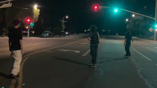 Street skating at night