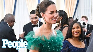 Kate Middleton Glitters in Green for Jamaica Reception With Help From the Queen's Jewels! | PEOPLE