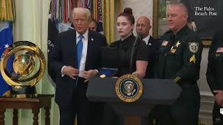 See the viral moment between Donald Trump, daughter of fallen Palm Beach County Sheriff's deputy