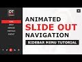 Animated Slideout Sidebar Menu with jQuery and CSS3  - Transforming Hamburger Menu icon - Tutorial