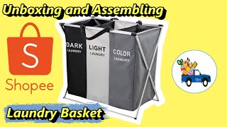 Unboxing and Assembling Laundry Basket bought from Shopee I Shopee Find I Laundry Basket