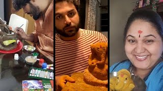 Tollywood Celebs making Eco friendly Ganesh | Viswak sen, Indraneil varma, Usha | Celebrity Mirror