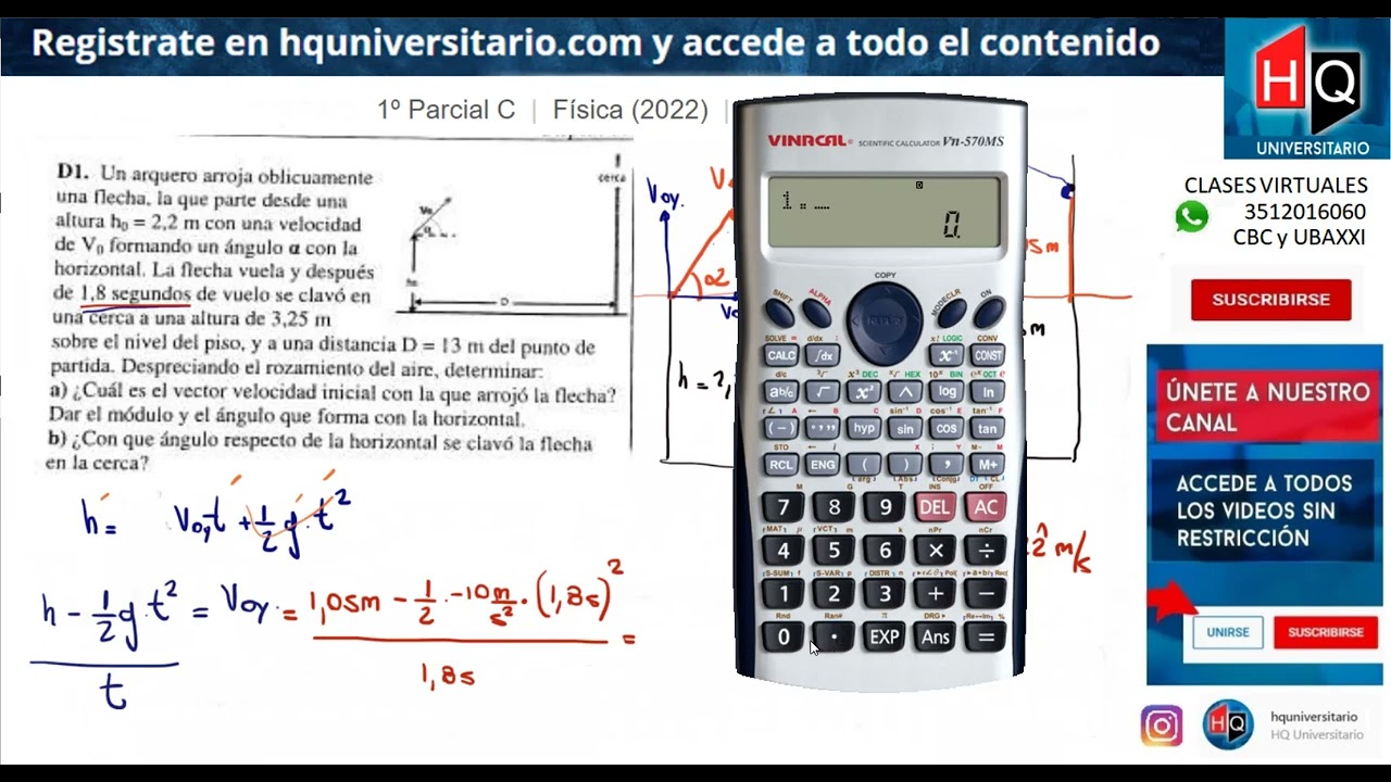 PRIMER PARCIAL 2022 - TEMA C - EJERCICIO D1 - FISICA CBC UBA - YouTube