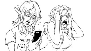 Elven Five Stages of Cope | comic by baalbuddy