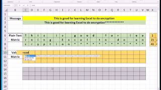 Matrix Encrypt Decrypt 04 String Matrix Excel