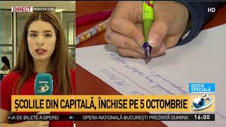 Şcolile din Capitală, închise pe 5 octombrie