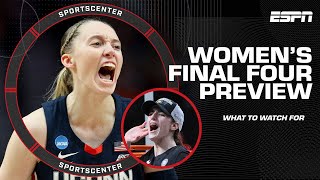 WOMEN'S FINAL FOUR PREVIEWS: NC State vs. South Carolina and UConn vs. Iowa 🏀🙌 | SportsCenter