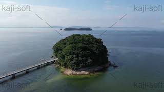 ドローン空撮映像・愛知県・三河湾・竹島・北側・左旋回