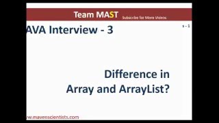 Java Interview Series - 3 (Difference in array and ArrayList) | Team MAST