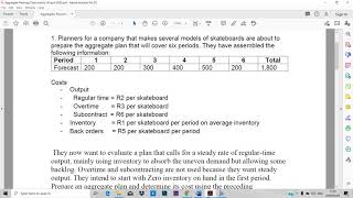 Aggregate planning Part 2