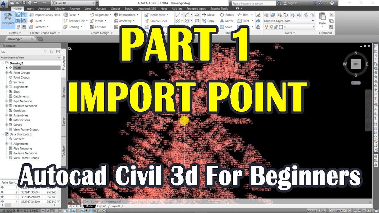 Autocad Civil 3d For Beginners | Import Point | Part 1 - YouTube