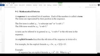 9-1 Mathematical Patterns