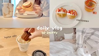 weekly vlog / morning before going to work, strawberry Maritozzo, cosmetics haul, weekend at Kyoto