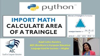 Program to find area of a Traingle using Herons formula in Python