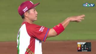 08/13 統一 VS 樂天 賽後，黃子鵬扮演統一殺手，5.2局沒有失分，拿下第五勝