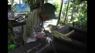 Making an umu in Rarotonga, Cook Islands