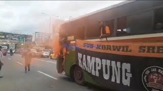 Momen kedatangan dan penyambutan hangat The Jak kepada Kabo Mania jelang  Persija vs Persikabo