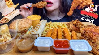 ASMR FAST FOOD *FRIED CHICKEN, BURGER/SANDWICH, SHAWARMA, FRIES MUKBANG (No Talking) EATING ALBAIK