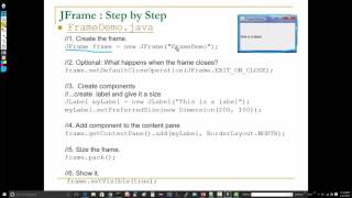 Java Swing Containers and Components Video 2