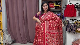 Ajrak Modal Silk Maslin Saree