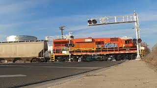 SAN JOAQUIN VALLEY RAILROAD NUMBER 2407 IS PASSING IN LEMOORE CALIFORNIA 12/14/22