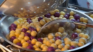 Colorful and Yummy, Sweet Potato Balls, Taiwanese Street Food/公館夜市地瓜球, 台灣街頭美食