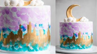 Easy and Fun Cityscape Watercolour Cake Tutorial