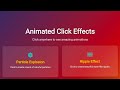 Interactive Click Effects with Particles, Ripples & Custom Cursor | HTML CSS JavaScript Animation