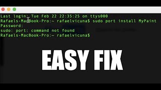macOS MacPorts QUICK FIX - port: command not found