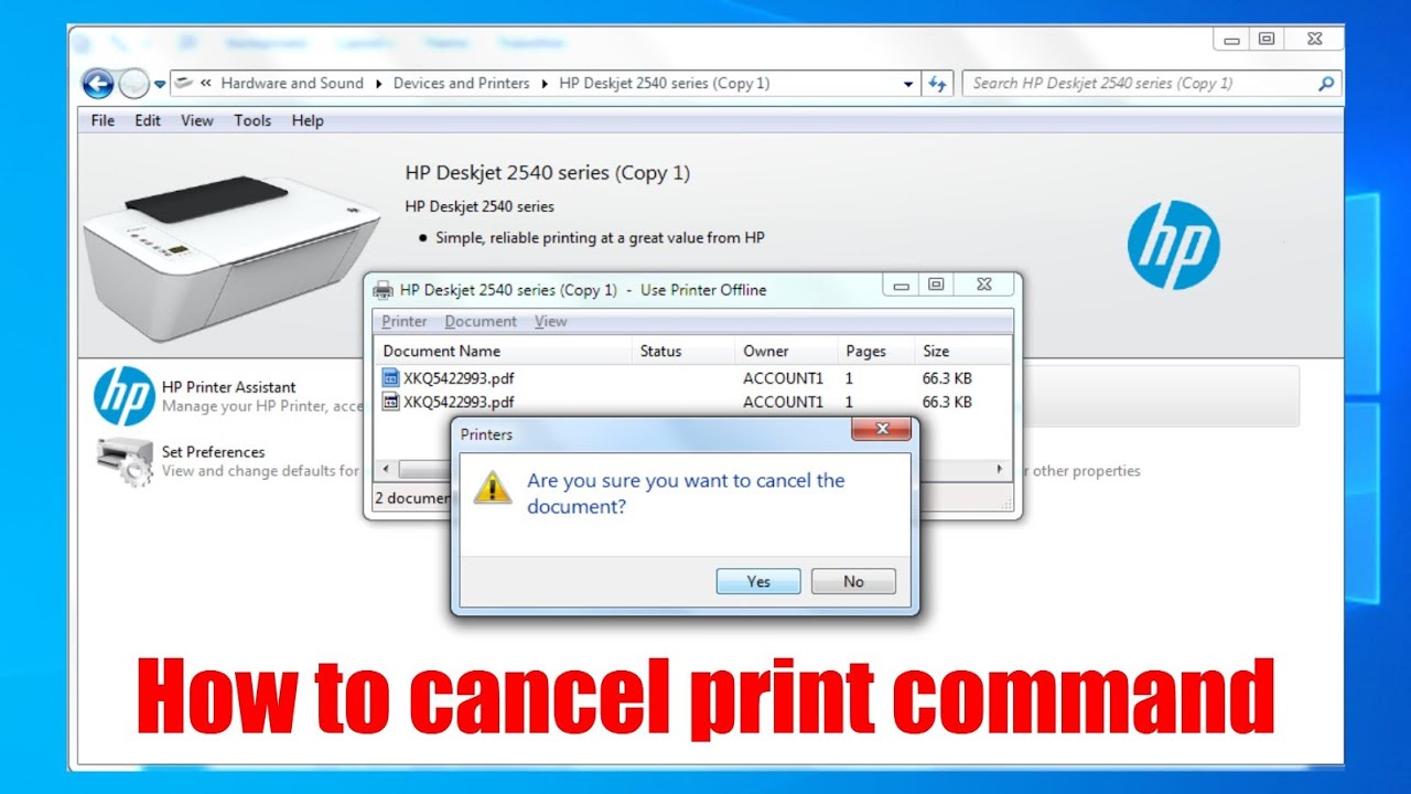 How To Cancel Printer Command Windows 10/7/8 | How To Force Delete ...