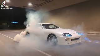 Toyota Supra mk4 fully built crazy burnout and sound 😍