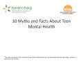Myths and Facts About Teen and Youth Mental Health