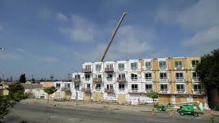 4252 Crenshaw, Los Angeles Modular Apartments - Drone and Timelapse Video