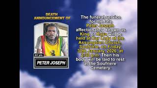 Peter Joseph ~ Short Obituary