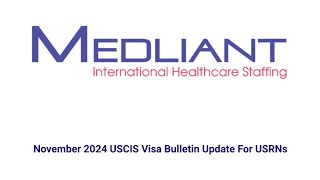 November 2024 Visa Bulletin Update For USRNs 🩺🇺🇸