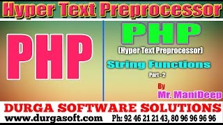 Web Devlopment|Php (Hyper Text Preprocessor)|String Functions Part - 2 by Manideep