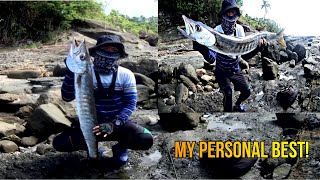 5.25 kg fish vs micro minnow on shore fishing. My crazy fight ever! LOL. My PB + Catch n Cook