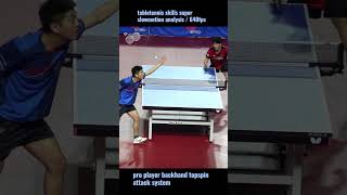 실업 탁구선수의 강력한 백핸드 연속 공격 시스템 분석 pro player backhand topspin attack system