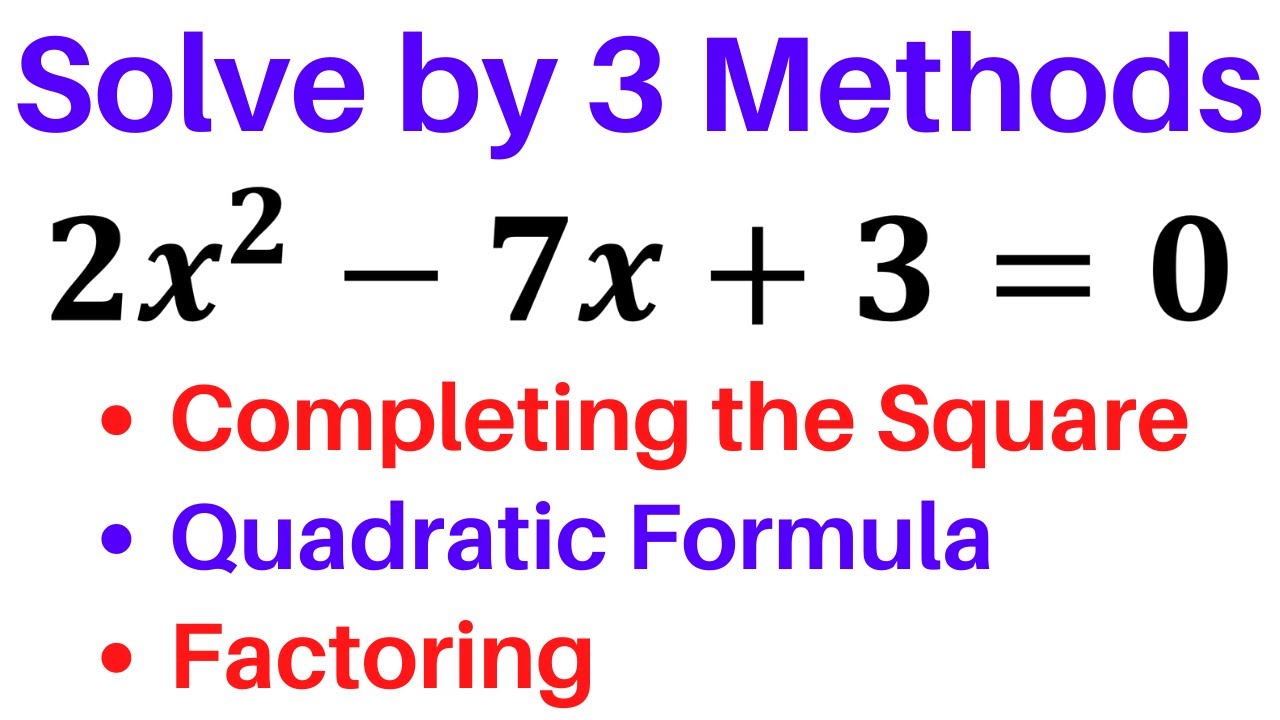 How To Solve A Quadratic Equation Whose Leading Coefficient Is OTHER ...