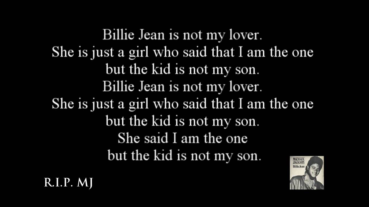 Michael Jackson Billy Jean Lyrics - YouTube