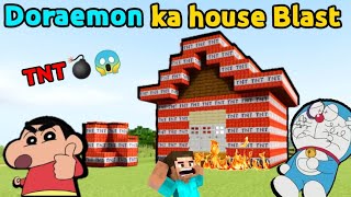 Shinchan blasted Doreamon's House In Minecraft 😱 || Shinchan Minecraft 😂 || Doraemon Minecraft