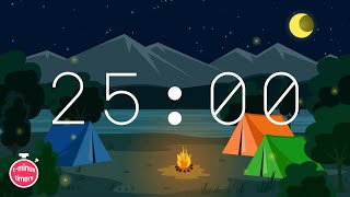 25 Minute Timer | Cozy Camping - Study Music