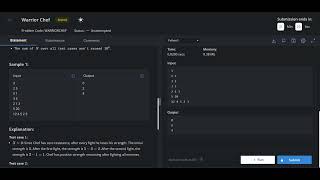 warrior chef solution CodeChef Starters (Div 2)|start101| codechef solutions