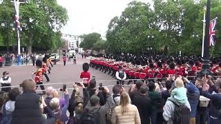 Trooping the Colour 2024 Colonel Review Massed bands marching back to Buckingham Palace