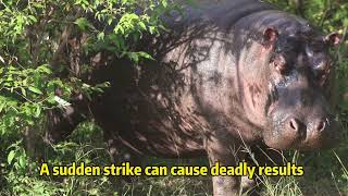 非洲野外步行接近河马 Man VS hippo in the Wild in Africa