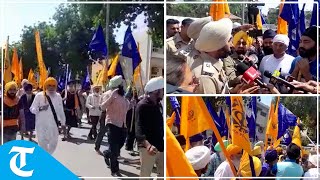 Qaumi Insaaf Morcha members hold protest at Mohali-Chandigarh border; seek release of Bandi Singhs