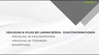 JANGAL Laminatboden Pflege und Verlegetipps