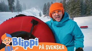 Blippi Svenska | Blippi besöker en skidbacke | pedagogiska videor för barn