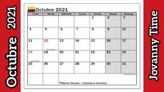 Calendario - Octubre 2021